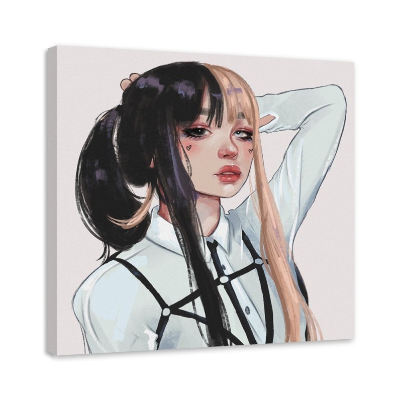 Teenage room Canvas painting - Two-tone eyes by Vivian Arty | FEEBY