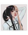Teenage room Canvas painting - Two-tone eyes by Vivian Arty | FEEBY