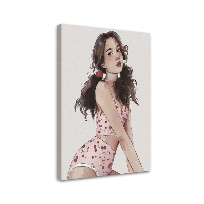 Modern Canvas painting for teenage girls - Girl Vivian Arty | FEEBY