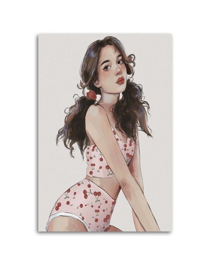 Modern Canvas painting for teenage girls - Girl Vivian Arty | FEEBY