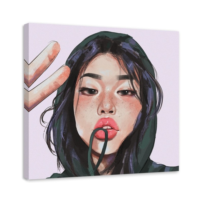 Printed canvas painting - Selfie of a teenage girl by Vivian Arty | FEEBY