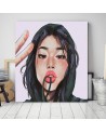 Printed canvas painting - Selfie of a teenage girl by Vivian Arty | FEEBY