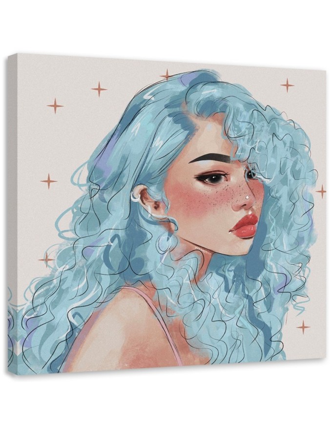 Canvas print Blue-haired...