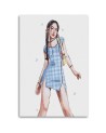 Canvas prints for teenage girl's room - Blue checkered dress by Vivian Arty | FEEBY