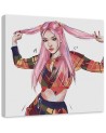 Fashionable Canvas paintings for teenagers - Girl with pink hair Vivian Arty | FEEBY