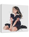 Teen room Canvas painting - Teenage girl in tattoos Vivian Arty | FEEBY