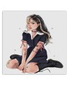 Teen room Canvas painting - Teenage girl in tattoos Vivian Arty | FEEBY