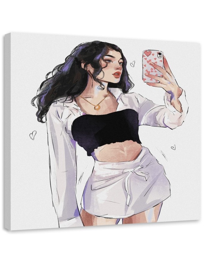 Canvas painting - Selfie in the mirror by Vivian Arty | FEEBY