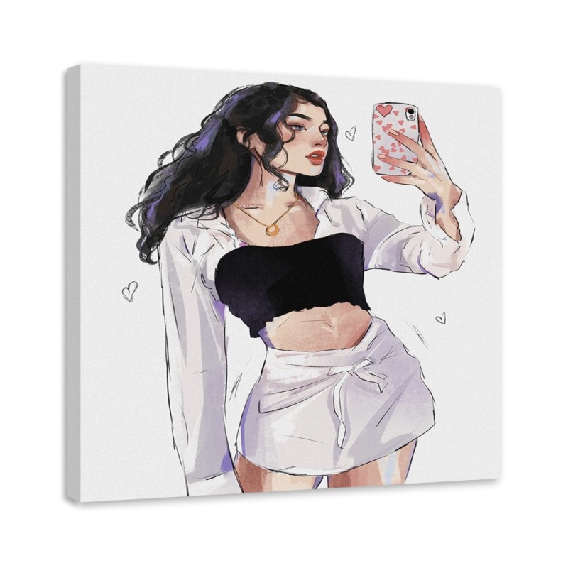 Canvas painting - Selfie in the mirror by Vivian Arty | FEEBY