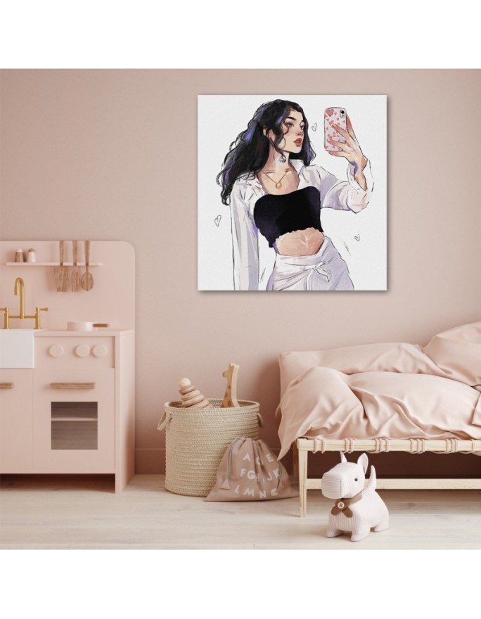 Canvas painting - Selfie in the mirror by Vivian Arty | FEEBY