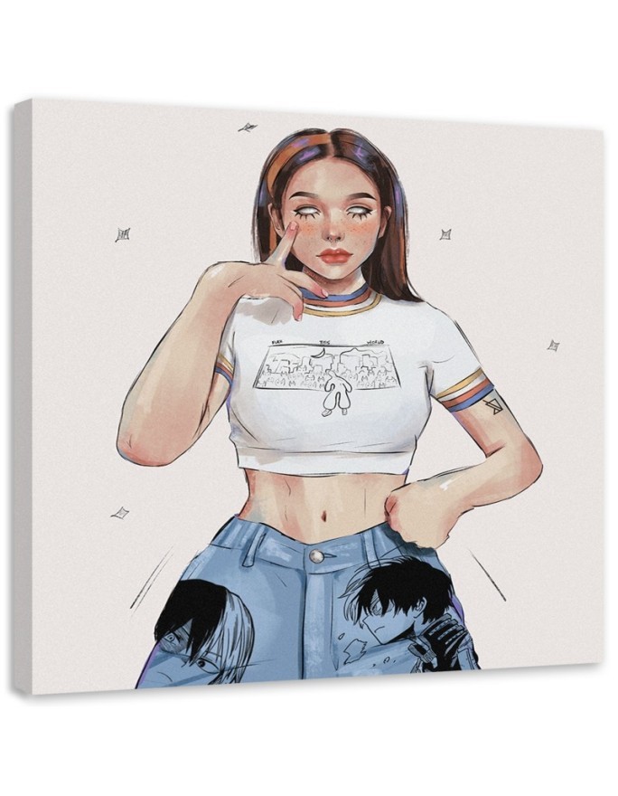 Modern Canvas painting for teenagers - Girl in jeans Vivian Arty | FEEBY