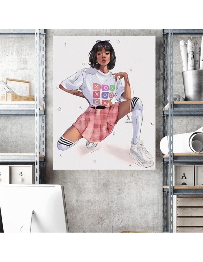 Canvas prints for teenagers - Teenage girl in pink skirt Vivian Arty | FEEBY