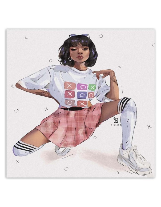 Canvas prints for teenagers - Teenage girl in pink skirt Vivian Arty | FEEBY