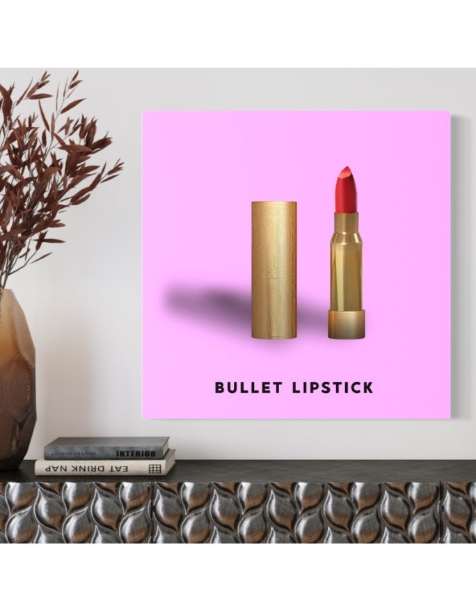 Living room wall art painting - Lipstick red gold Bekir Ceylan | FEEBY