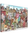 Canvas painting for children's room - Colourful city | FEEBY