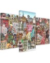 Triptych print on canvas - Merry city | FEEBY