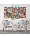Triptych print on canvas - Merry city | FEEBY