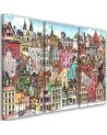 Canvas print for children triptych - Merry city | FEEBY