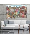 Canvas print for children triptych - Merry city | FEEBY