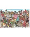 Canvas print for children triptych - Merry city | FEEBY