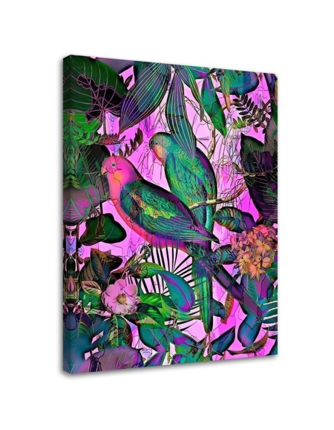 Modern Canvas paintings for the living room - Tropical coloured birds by Andrea Haase | FEEBY