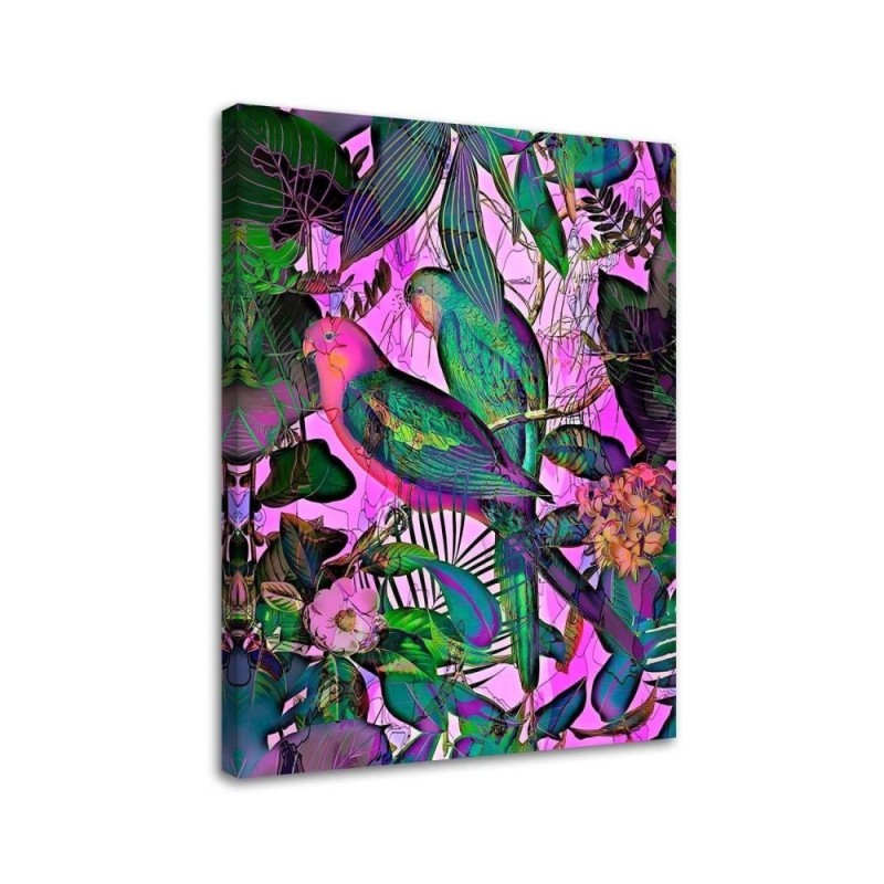 Modern Canvas paintings for the living room - Tropical coloured birds by Andrea Haase | FEEBY