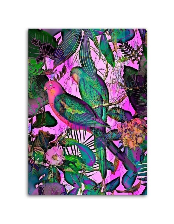 Modern Canvas paintings for the living room - Tropical coloured birds by Andrea Haase | FEEBY