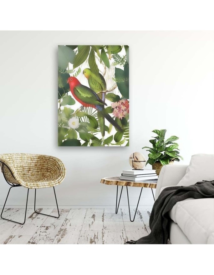 Canvas painting for the bedroom - Birds in the jungle Andrea Haase | FEEBY
