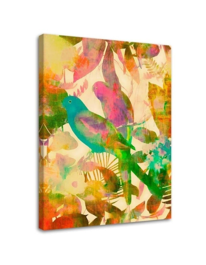 Digital art Canvas painting for the living room - Tropical birds 2 Andrea Haase | FEEBY