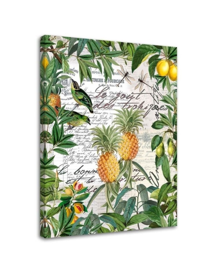 Canvas painting - Tropical fruits and calligraphy by Andrea Haase | FEEBY