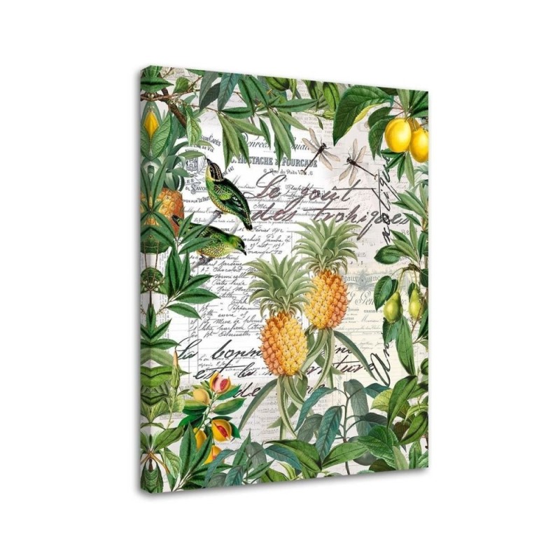 Canvas painting - Tropical fruits and calligraphy by Andrea Haase | FEEBY