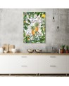 Canvas painting - Tropical fruits and calligraphy by Andrea Haase | FEEBY