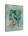 Print on Canvas painting - Parrot and butterflies travel postcard Andrea Haase | FEEBY