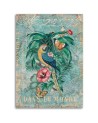 Print on Canvas painting - Parrot and butterflies travel postcard Andrea Haase | FEEBY