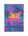 Canvas painting - Blue leaves on a pink background Andrea Haase | FEEBY
