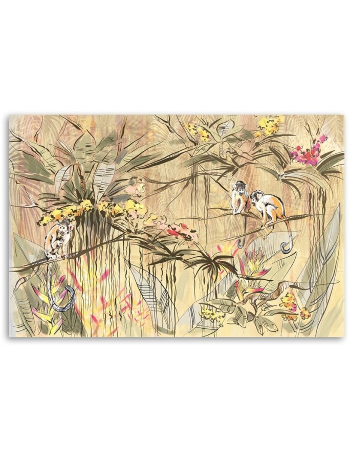 Modern canvas painting - Monkeys in the jungle | FEEBY