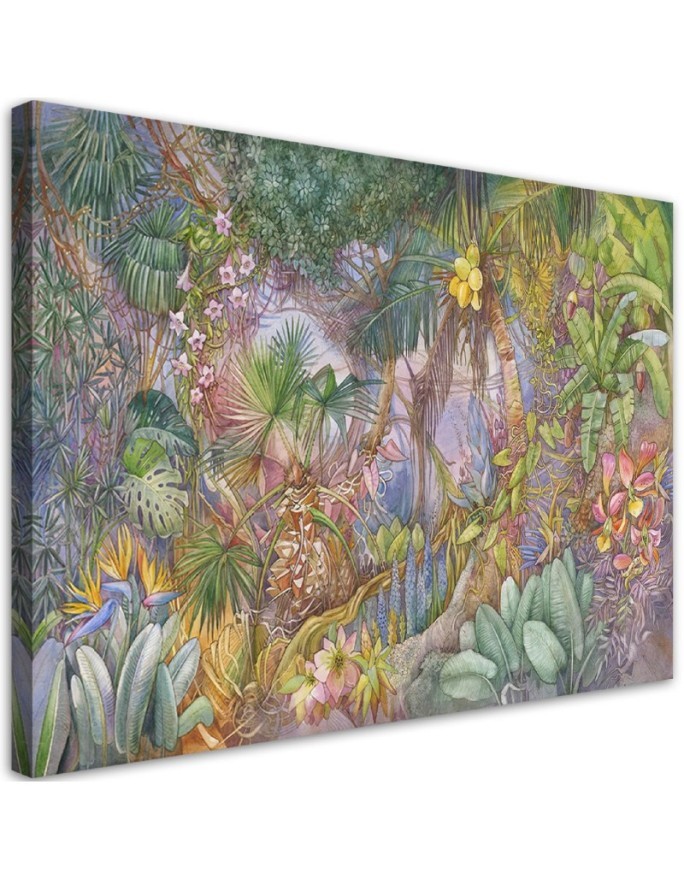 Wall Canvas painting for bedroom - Deep tropical jungle | FEEBY