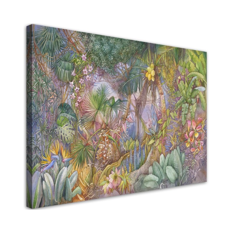 Wall Canvas painting for bedroom - Deep tropical jungle | FEEBY