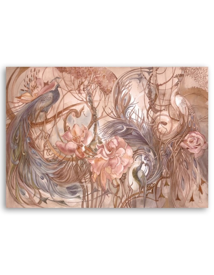 Canvas prints for living room - Magical peacock birds | FEEBY