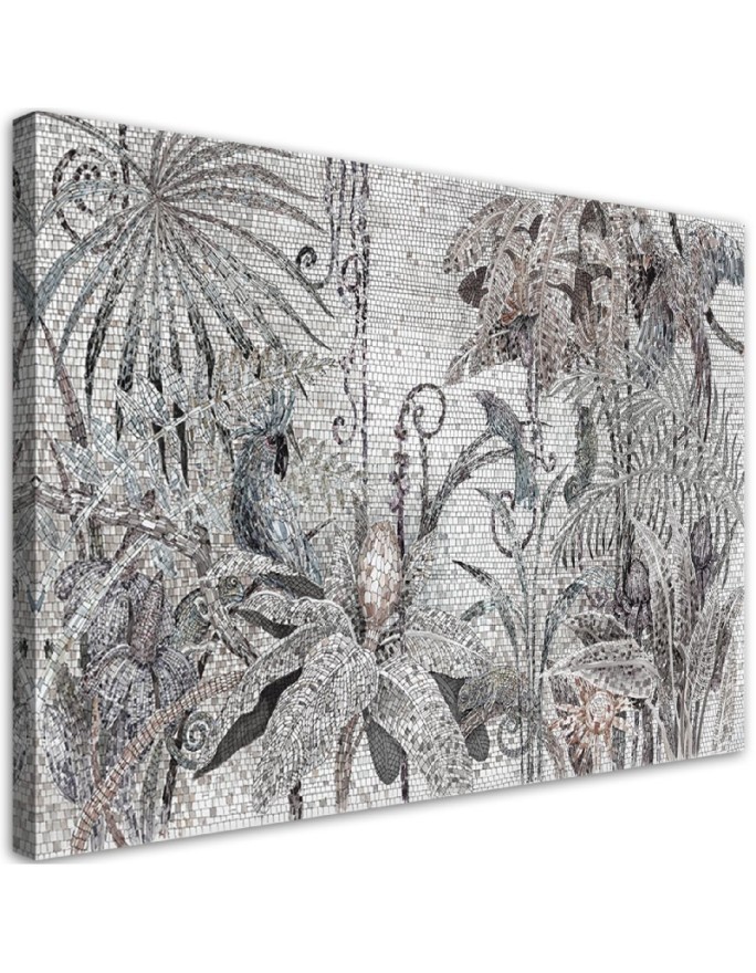 Printed Canvas prints for bedroom - Jungle topical mosaic | FEEBY