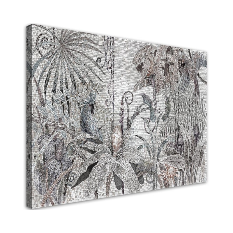 Printed Canvas prints for bedroom - Jungle topical mosaic | FEEBY