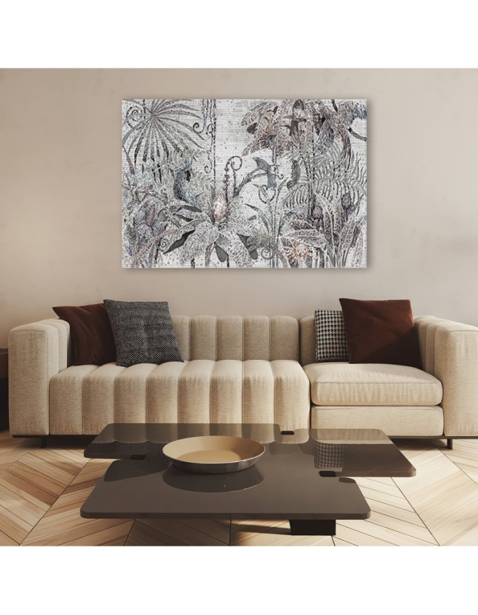 Printed Canvas prints for bedroom - Jungle topical mosaic | FEEBY
