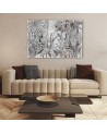 Printed Canvas prints for bedroom - Jungle topical mosaic | FEEBY