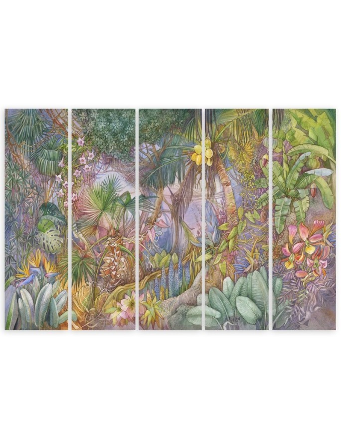 Canvas print for wall 5 parts - Deep jungle | FEEBY
