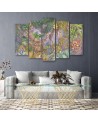 Modern painting for living room 5 parts - Deep jungle | FEEBY