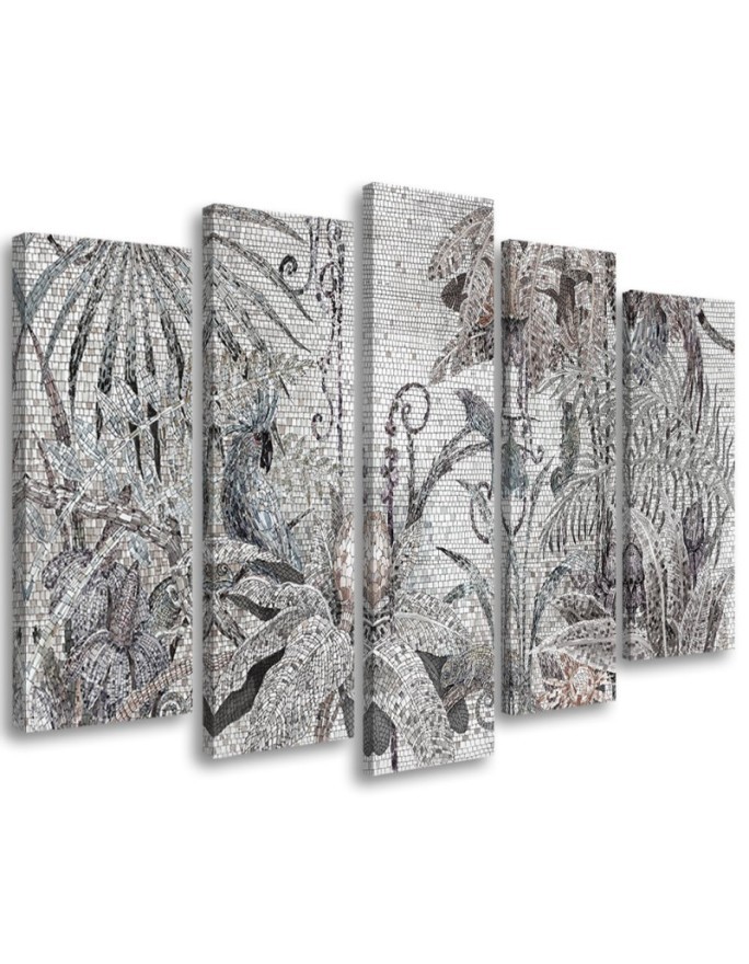 Five-part canvas painting - Jungle mosaic | FEEBY