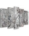 Five-part canvas painting - Jungle mosaic | FEEBY