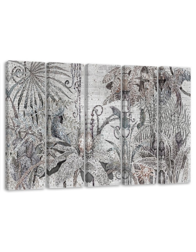 Five-part canvas wall painting - Jungle mosaic | FEEBY