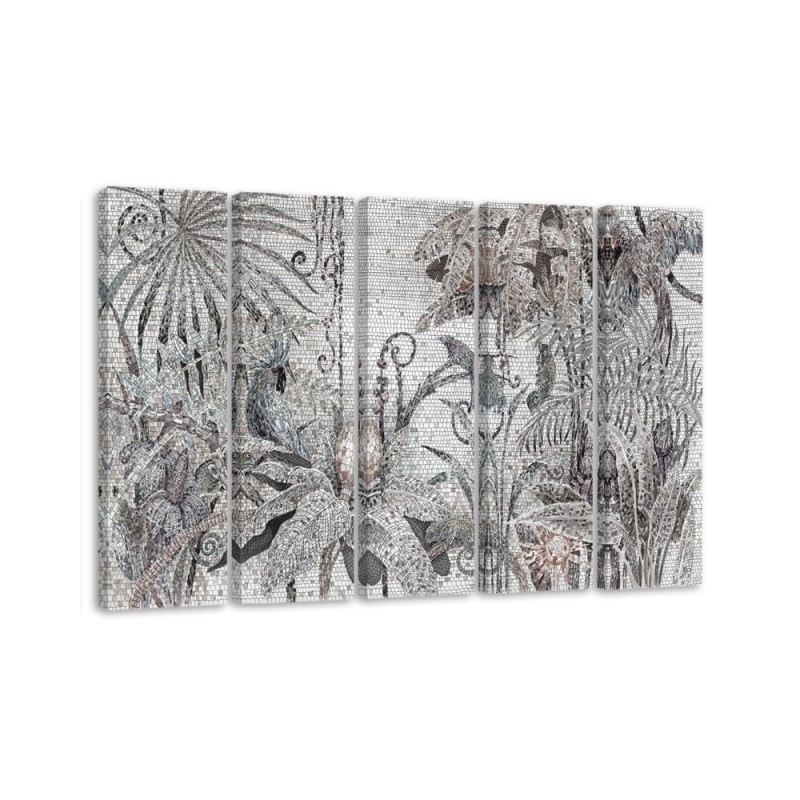 Five-part canvas wall painting - Jungle mosaic | FEEBY