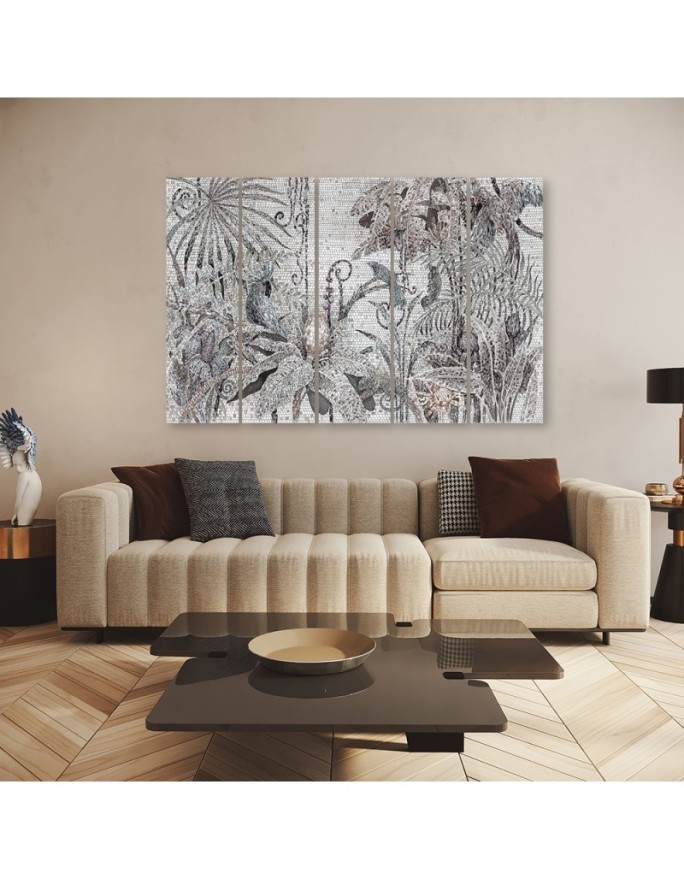 Five-part canvas wall painting - Jungle mosaic | FEEBY